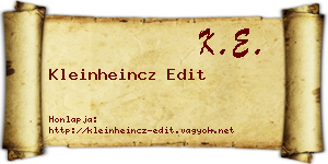Kleinheincz Edit névjegykártya