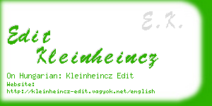 edit kleinheincz business card